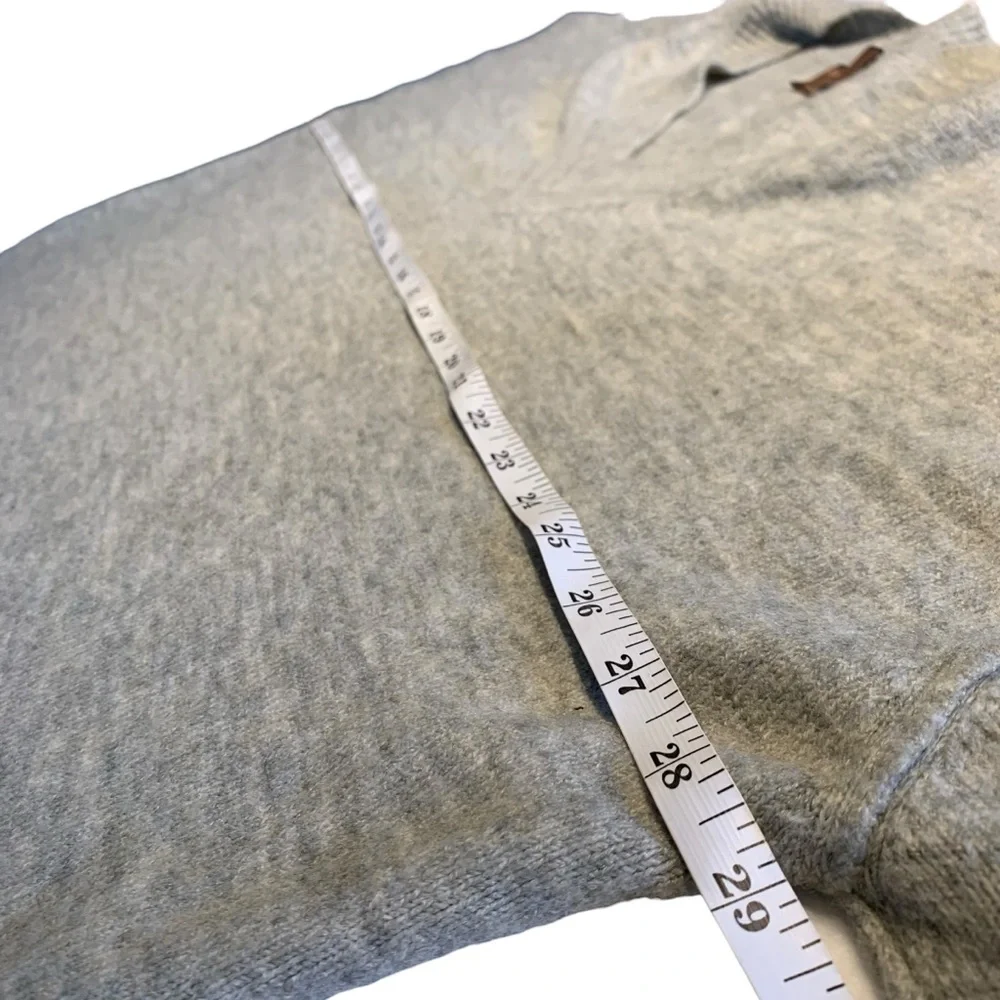 Kerisma Oversized Slouchy V-Neck Sweater Gray Knit Pullover Women's M/L